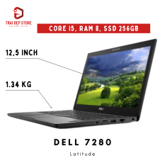 Máy tính Dell 7280 Core i5, Ram 8, SSD 256 12,5inch HD và Full HD