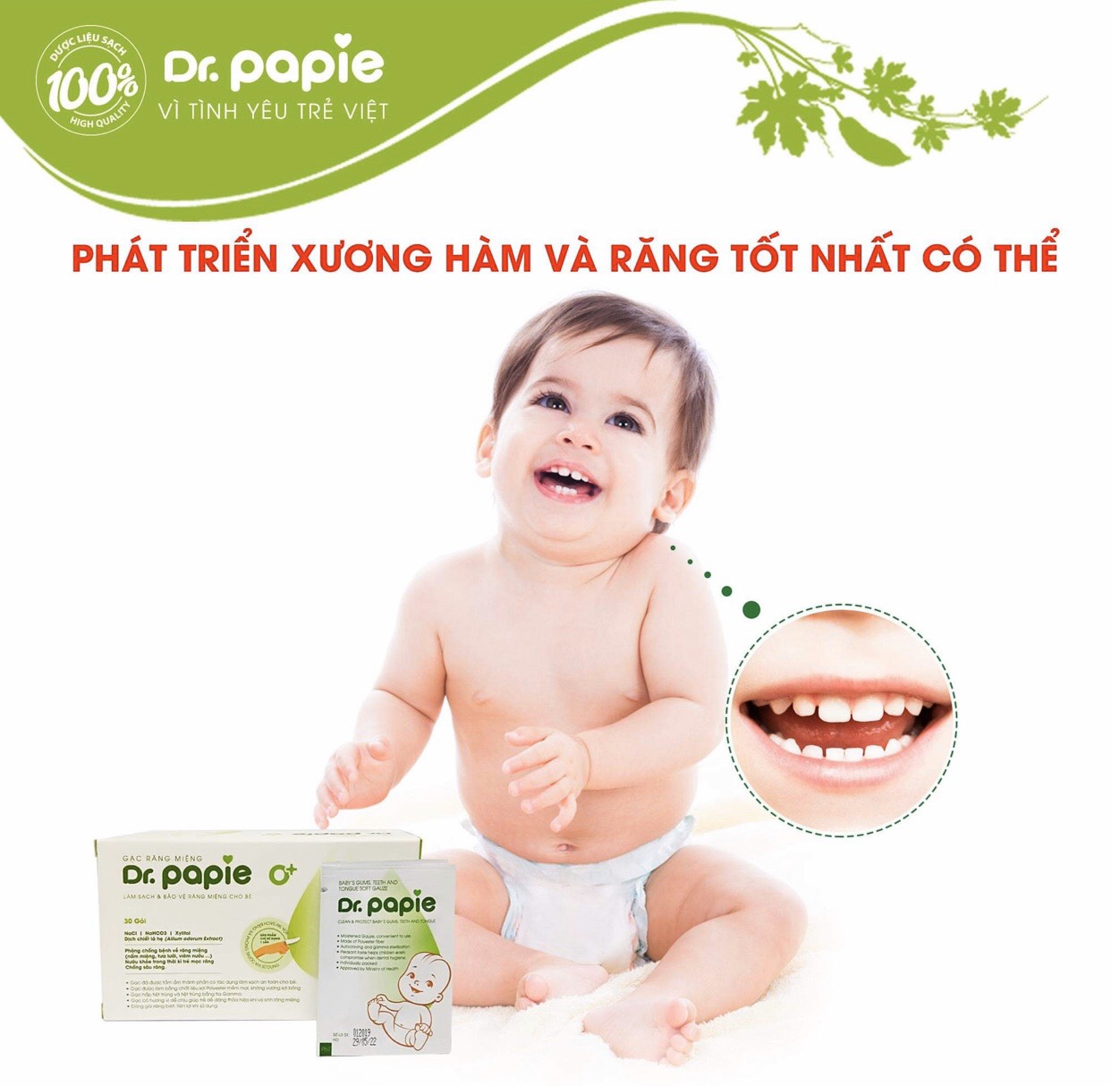 [DATE T08/27]Gạc Rơ Lưỡi Vệ Sinh Răng Miệng Cho Bé Dr Papie