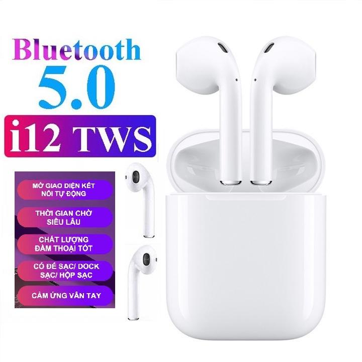 Tai Nghe i12s TWS Bluetooth 5.0 Cảm Biến Vân Tay Một Chạm