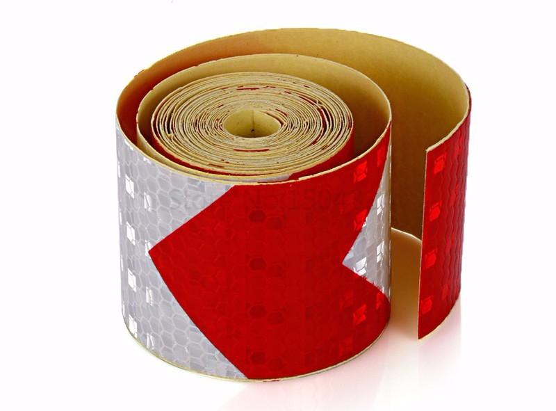 Băng keo phản quang Mũi Tên Lớn, Đỏ phối Trắng 1M