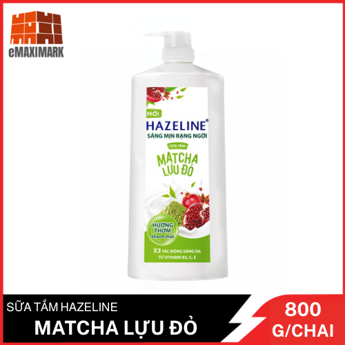 Sữa Tắm Hazeline Matcha Lựu Đỏ Chai 800 ML