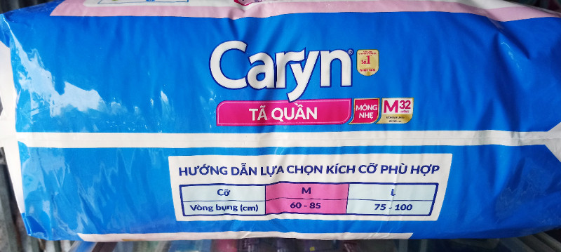 Combo 3 gói tã quần mỏng nhẹ Caryn M32 (vòng bụng 60 - 85 cm)
