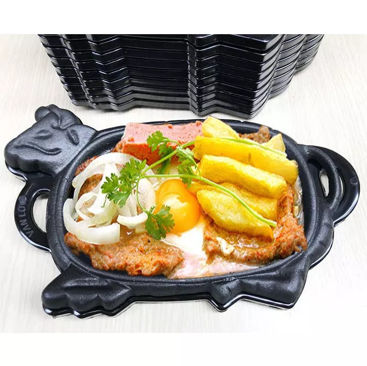 🥘🍳 Chảo Gang Đúc Bít Tết chống dính - Con Bò ( dùng được cho Bếp Từ) 🥘🍳