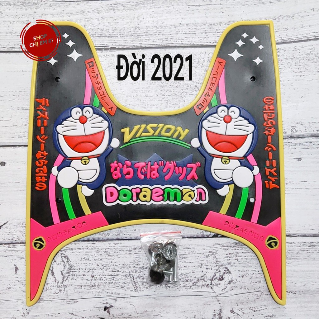 Thảm lót chân, để chân xe Vision đời 2014-2021 hình Doraemon