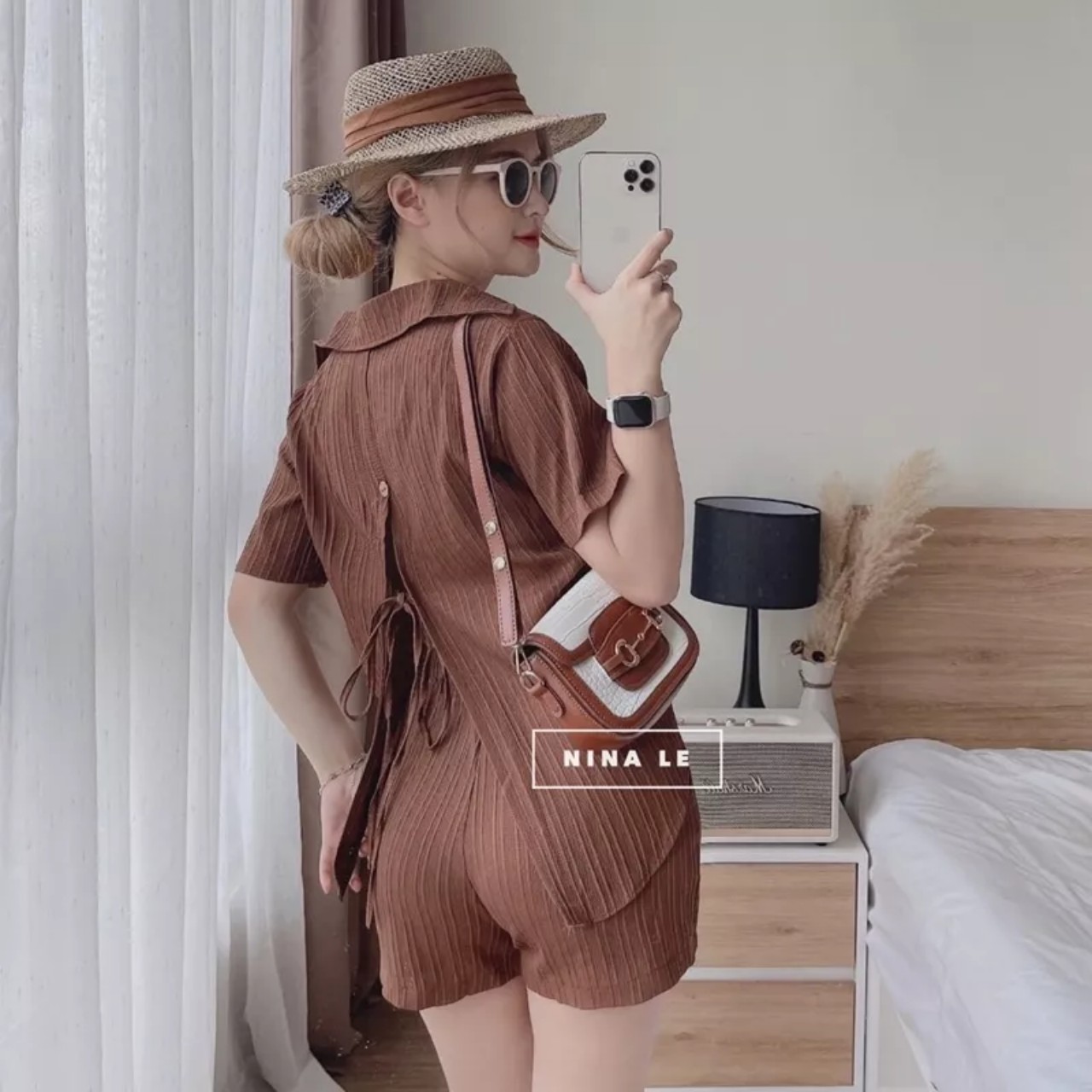 Set quần đùi vải đũi mát lạnh