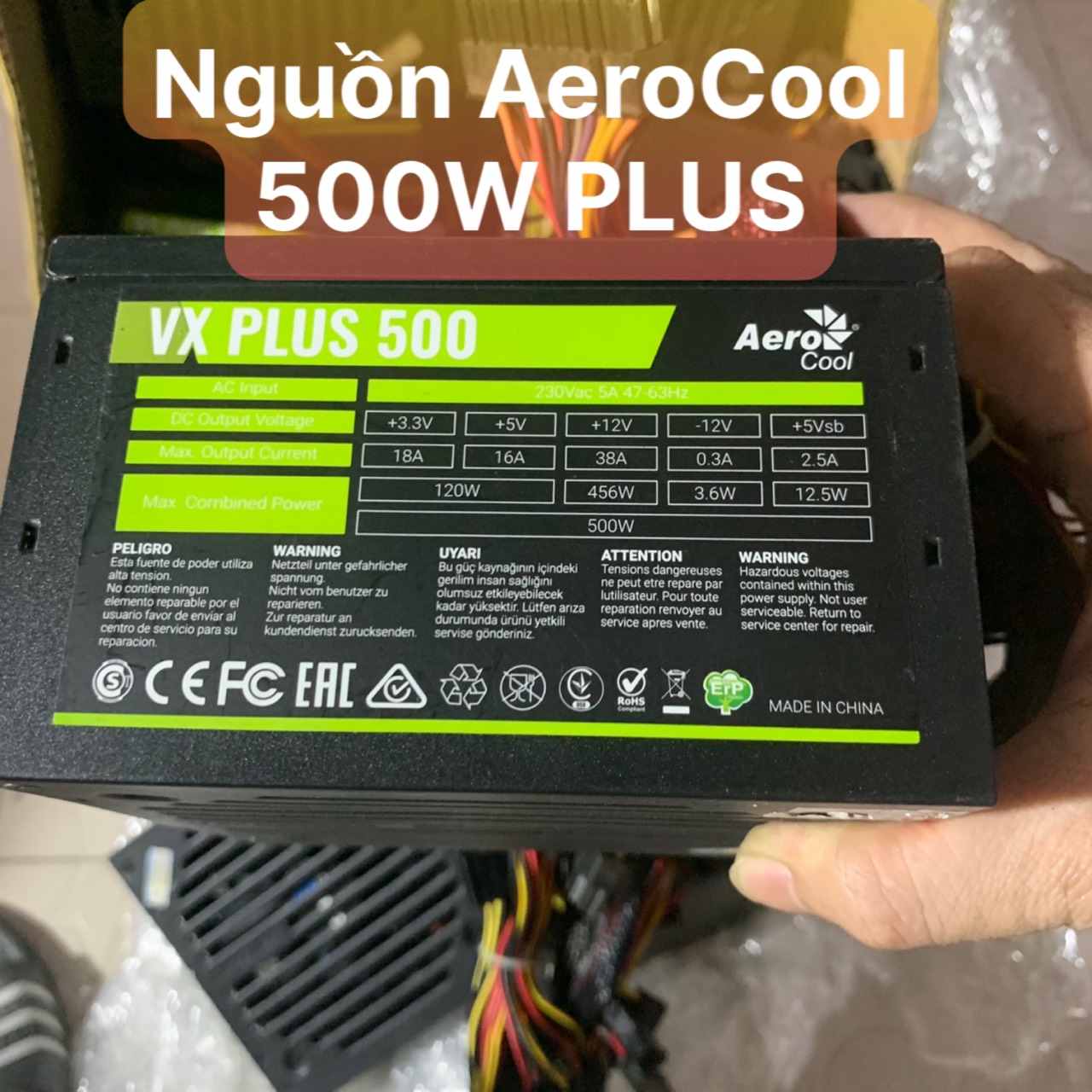 UPS Nguồn 500W Công Xuất Thật Hiệu VXPlus 500 AeroCool 8p vga,8p cpu