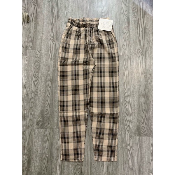 Quần Baggy Kẻ Caro Basic Thời Trang Dành Cho Nữ