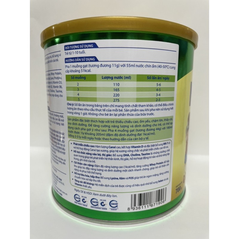 Sữa Nutrient Grow IQ, lon 800g date: 03/2025