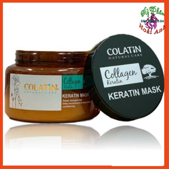 Hấp dầu ủ phục hồi tóc siêu mượt colatin collagen keratin mask 500ml ý dạng hủ