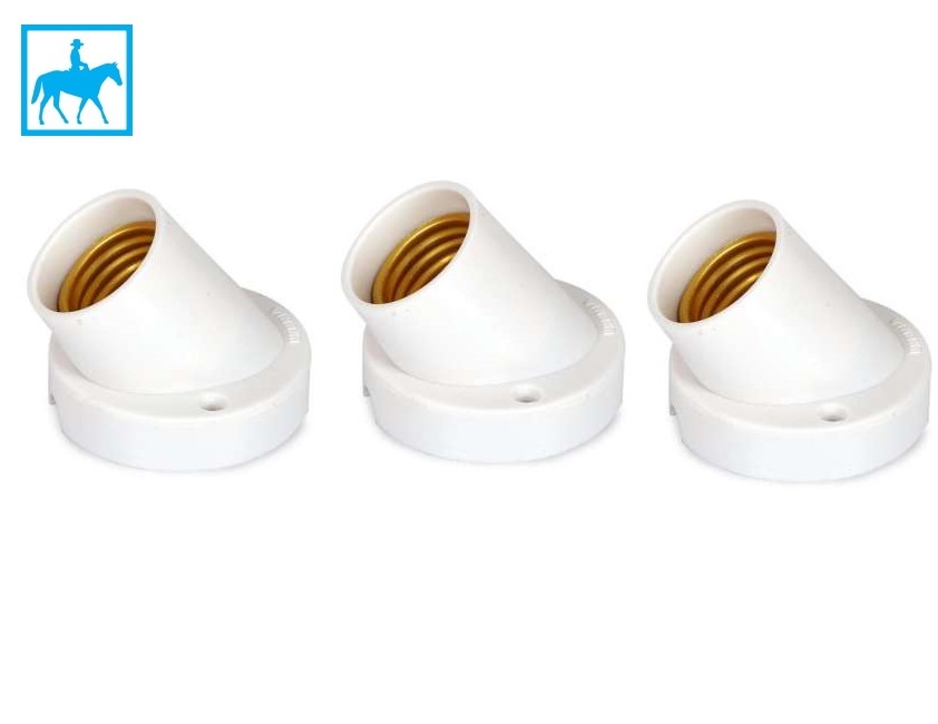 Bộ 3 Đuôi đèn tròn xéo tiêu chuẩn gắn tường E27