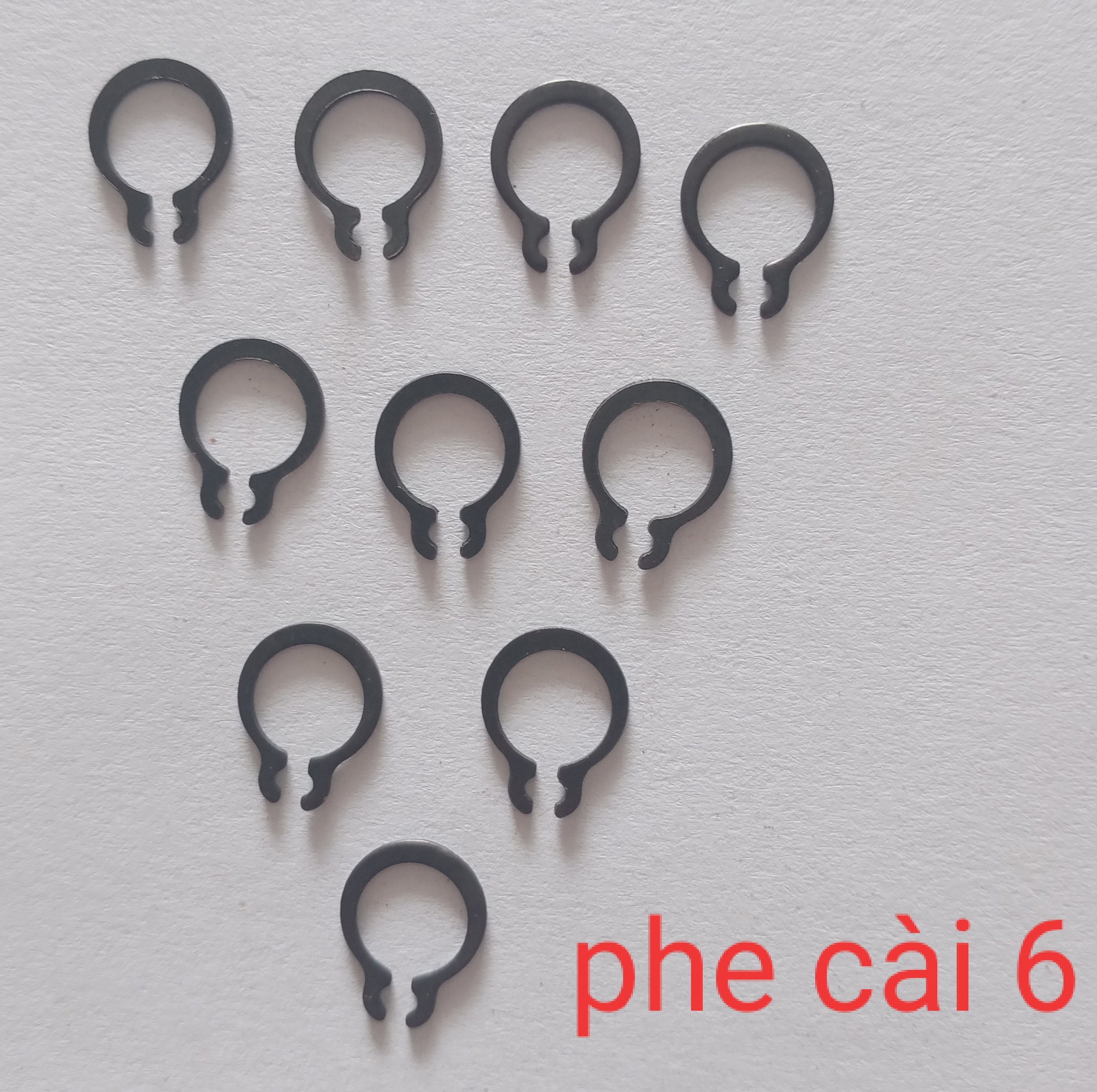 Combo 5 phe gài cốt 6mm-7mm-8mm-9mm-10mm-11mm-12mm-17mm-18mm-20mm / Phe gài trục/ Phanh trục/ Vòng phe/ Phe cài/ Vòng phe ngoài