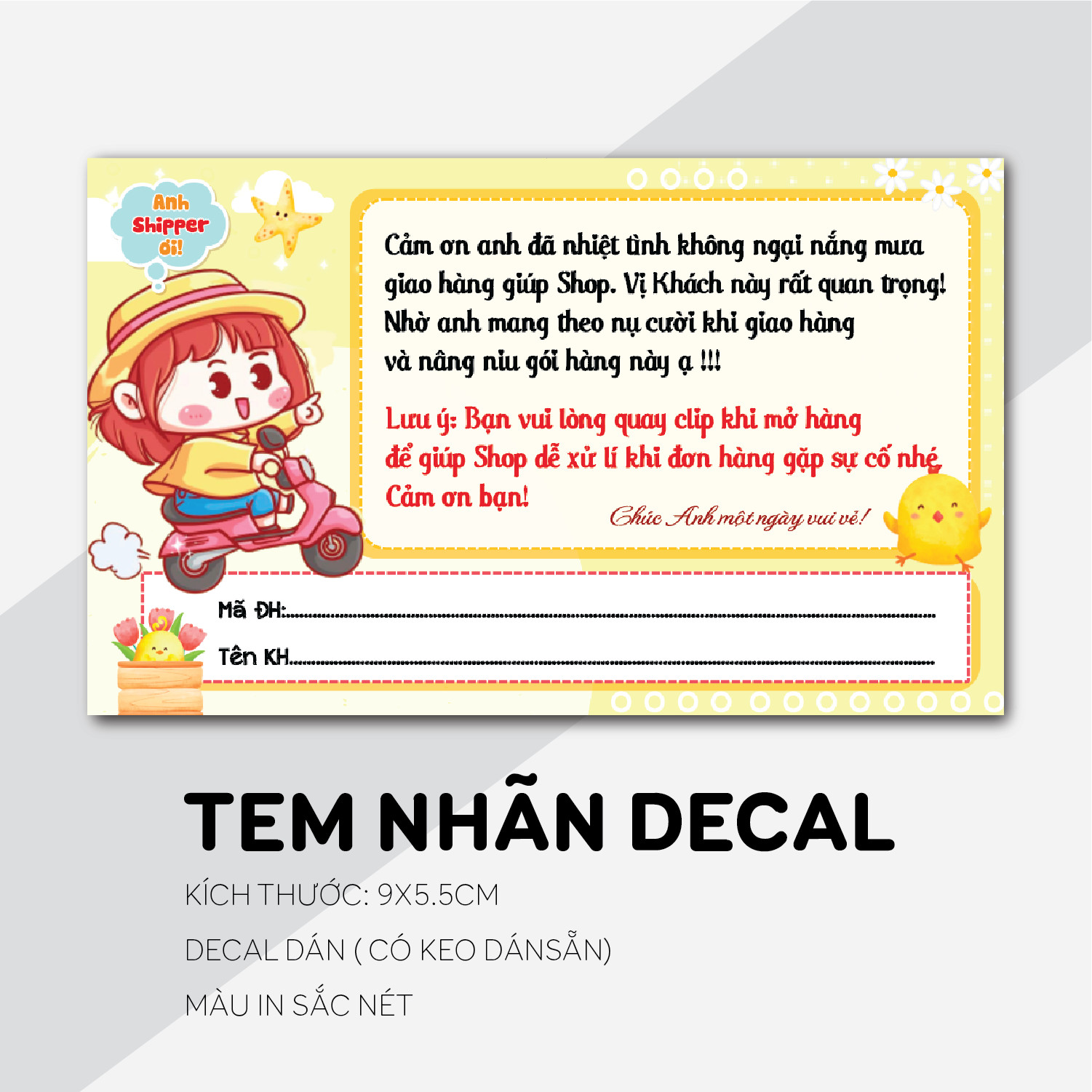 combo 100 Tem dán cảm ơn shipper, NHÃN CÁM ƠN SHIPPER-MẪU 9