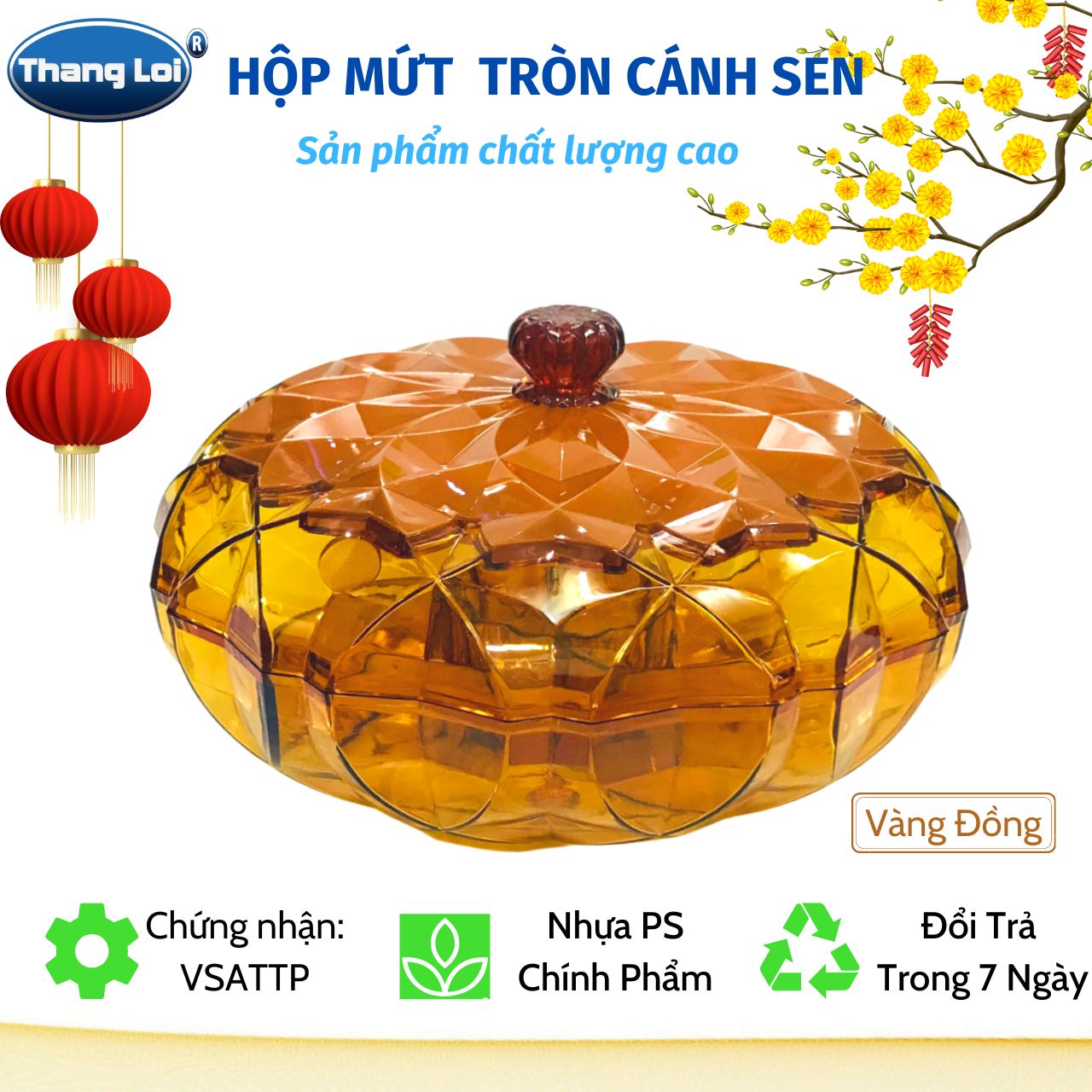 Hộp mứt tết Thắng Lợi Hộp mứt Tròn