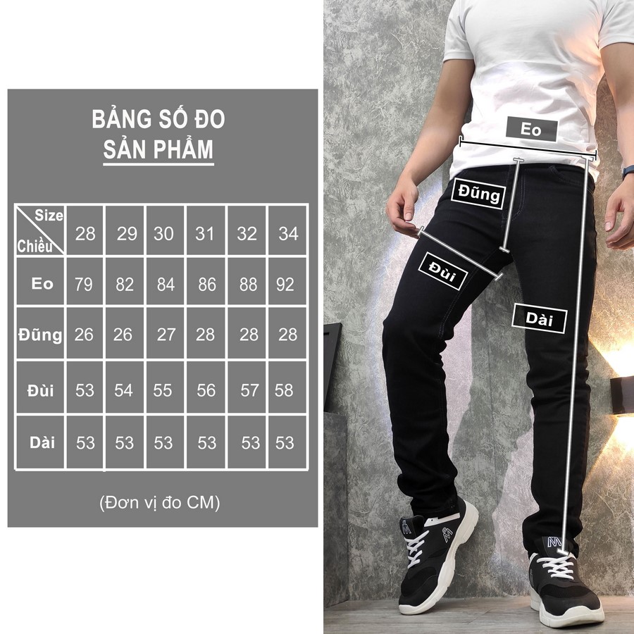 [HCM]Quần jean nam co giãn Muidoi Q98 (Đen)