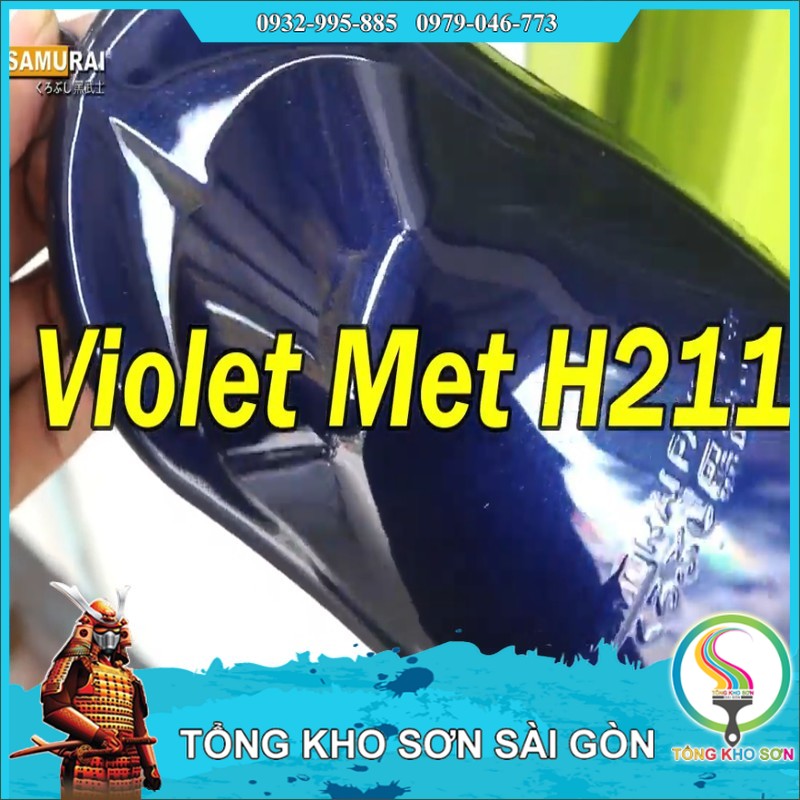 Chai sơn samurai màu xanh tím h211 kho sơn sài gòn
