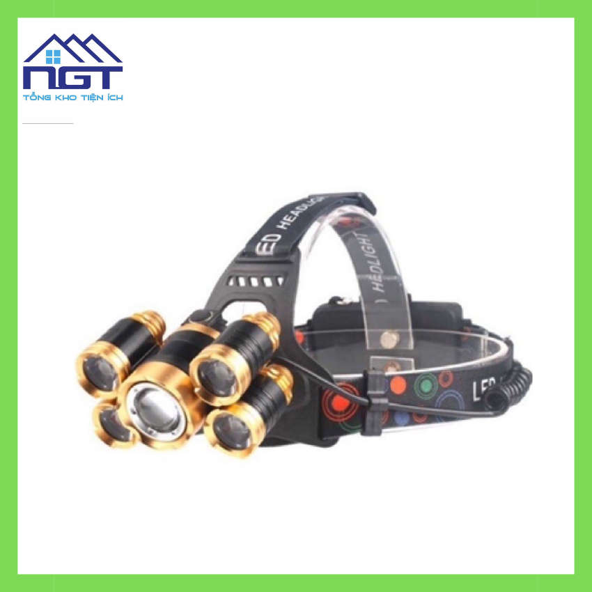[ĐÈN PIN] - Đèn pin đội đầu 5 bóng siêu sáng