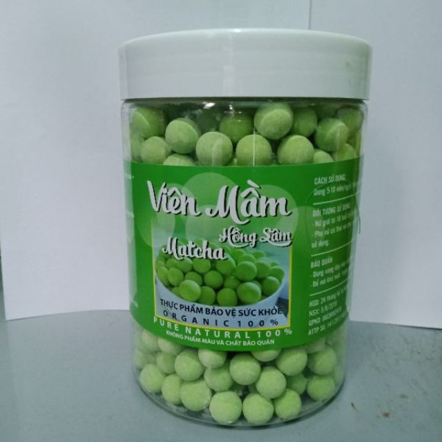VIÊN MẦM HỒNG SÂM MATCHA TĂNG SIE VÒNG 1 HỘP 500G VIÊN MẦM ĐẬU NÀNH HỒNG SÂM MATCHA CHECK MÃ VẠCH CÓ TEM ĐẢM BẢO Giúp bảo vệ tim mạch, ngăn ngừa xơ vữa động mạch