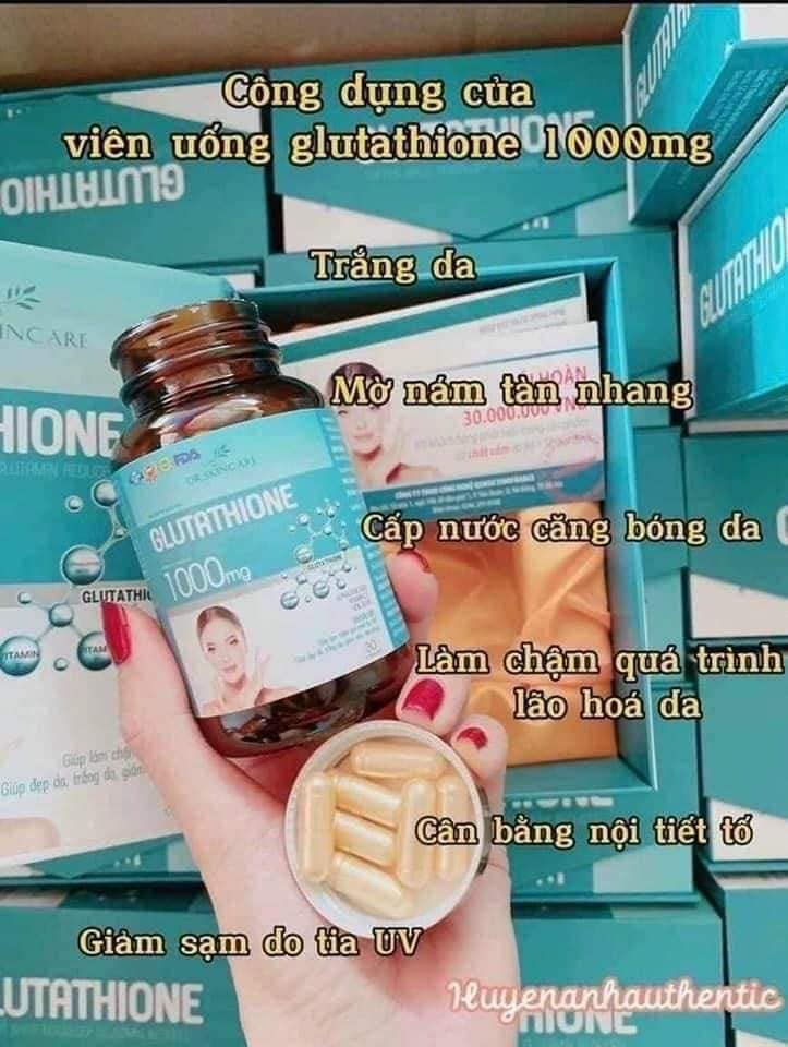 Viên Uống Trắng Da GLUTATHIONE 1000MG
