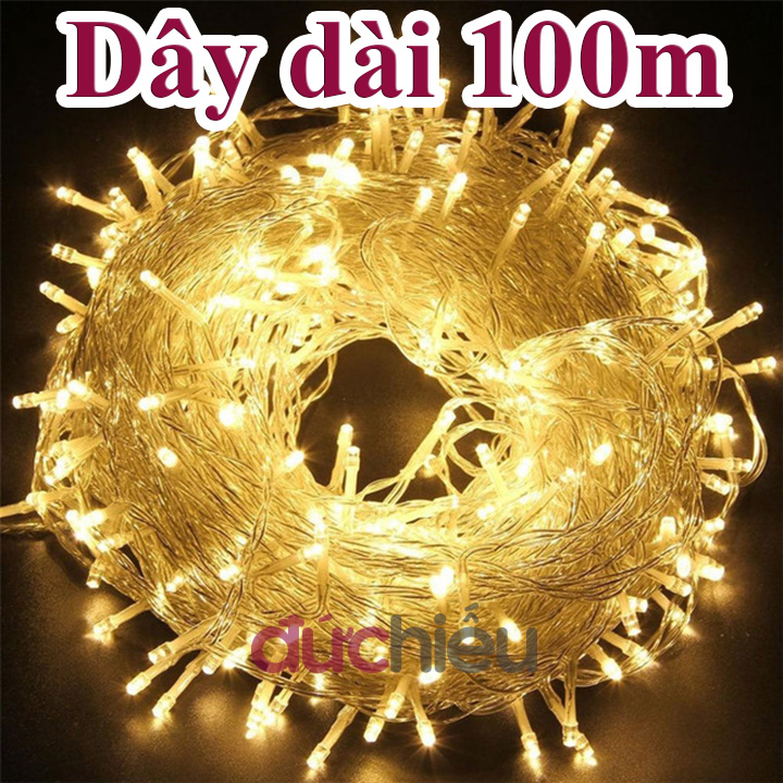 [ Hàng chất lượng ] Dây đèn chớp nháy đủ màu cuộn 100m , đèn LED dây cuồn 100m  trang trí tết | Đức Hiếu Shop