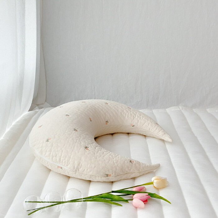 Gối Chăm Sóc Trẻ Sơ Sinh Đa Năng Gối Ngủ Em Bé-Gối Mặt Trăng Bằng Cotton Có Thể Tháo Rời Đệm Sofa Trang Trí Nội Thất