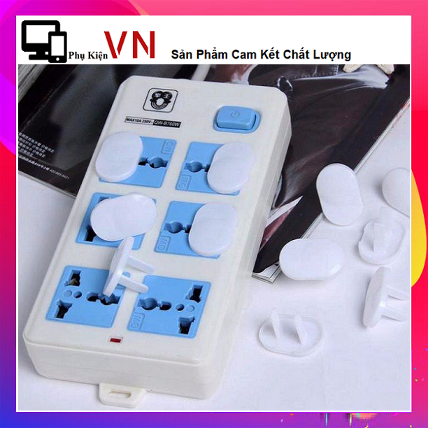 [HCM]⚡ Sét 10 nút chặn ổ điện 2 chấu -  Combo 10 nút bịt ổ cắm điện an toàn cho bé yêu ⚡