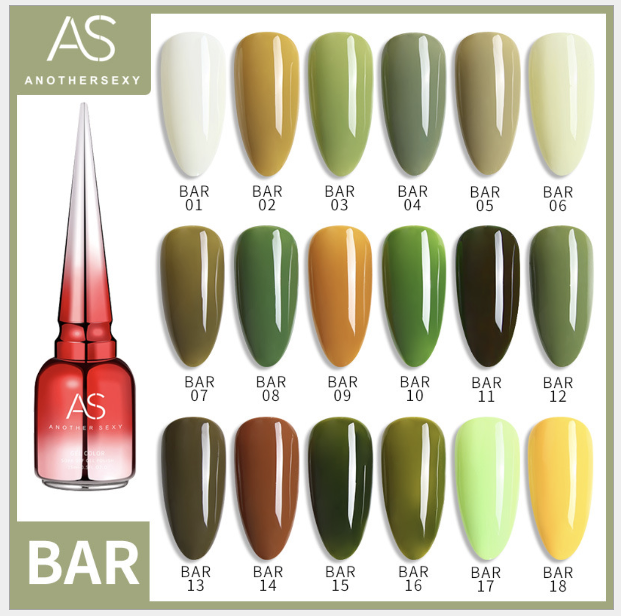 Sơn Gel AS Chai Đỏ Mã BAR 15ml