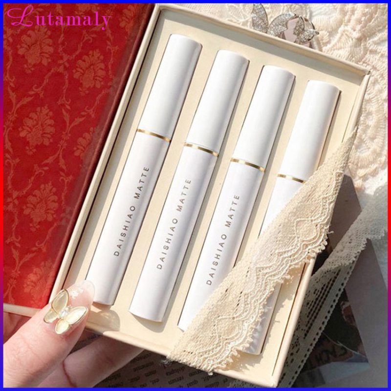 Set 4 Son Kem Lì LOOK BOOK DAISHIAO LACE Lipglaze Velvet-Lutamaly-set son môi lì không trôi đẹp nội địa trung cao cấp