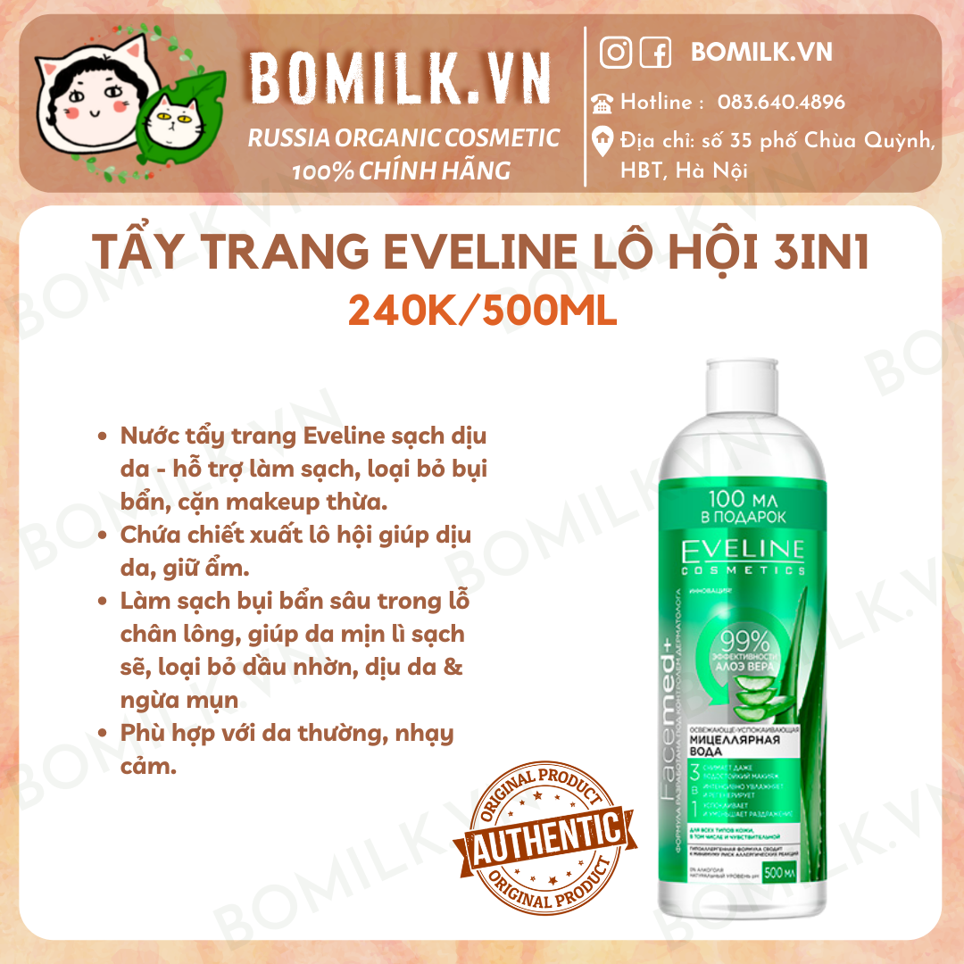 Tẩy trang Lô Hội Eveline Nga