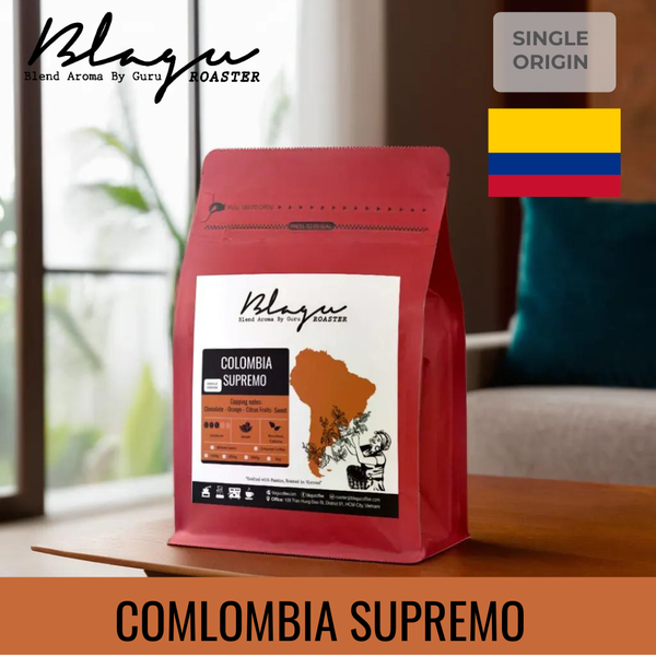 Cà Phê Blagu Hạt Đã Rang, Colombia Supremo - 100% Arabica - Typica - Medium Roast - 250g