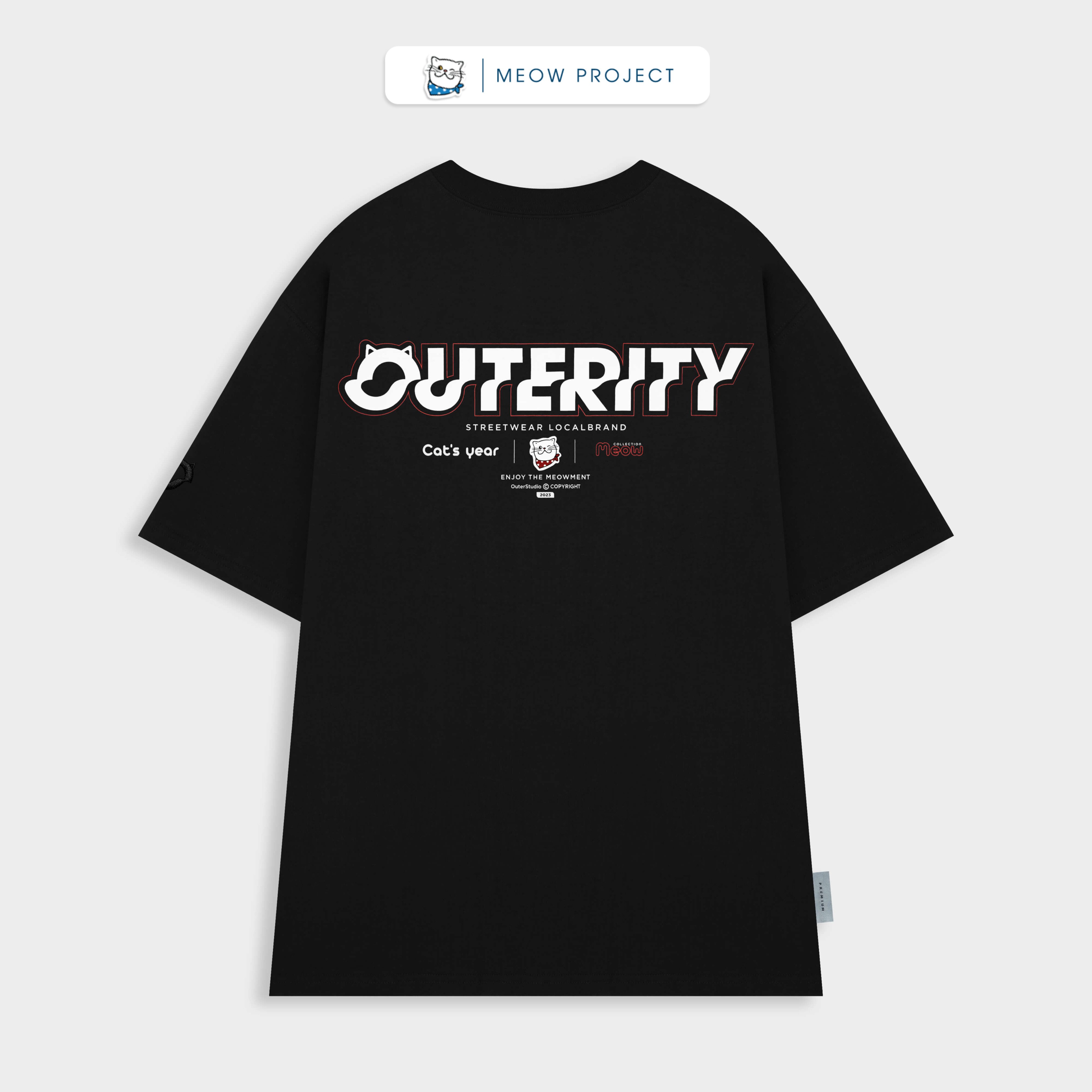 Áo Thun Outerity Meowment | Meow Collection / Màu Đen - ATO1001