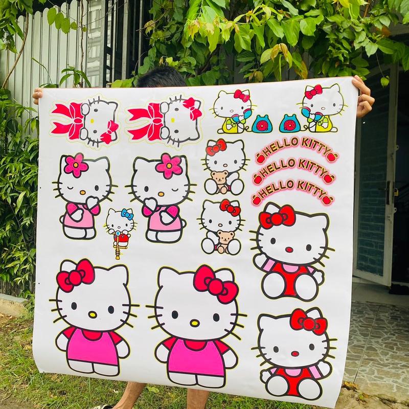 tem dán xe tải hello kitty