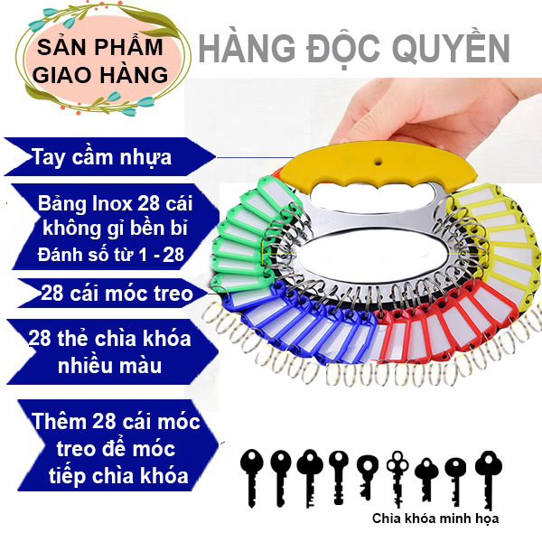 Móc Treo Giữ Chìa Khóa Móc Khóa Có Đánh Móc Treo Kèm Thẻ Ghi Nhớ, Tay Cầm Giữ Chìa Khóa Số 18 cái 28 cái