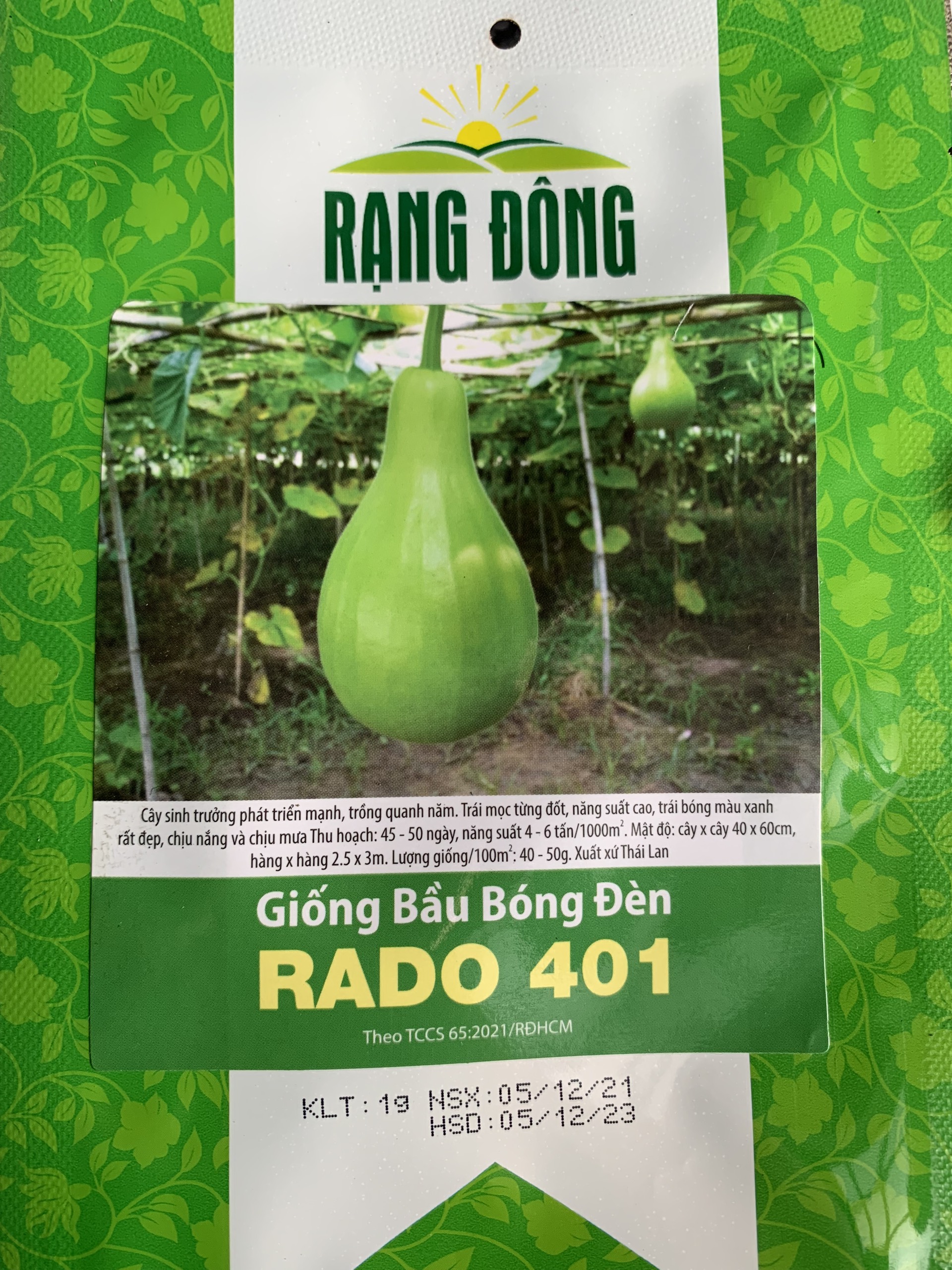 Hạt giống bầu bóng đèn gói 1gr - rado 401