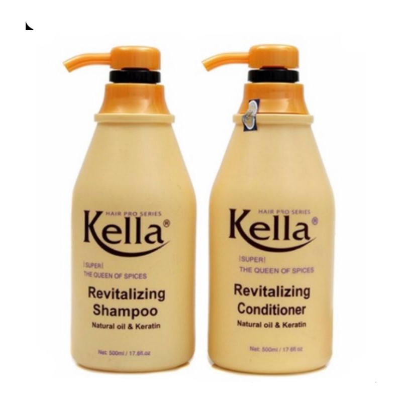 Dầu gội + Dầu xả Kella phục hồi tóc hư tổn 500ml