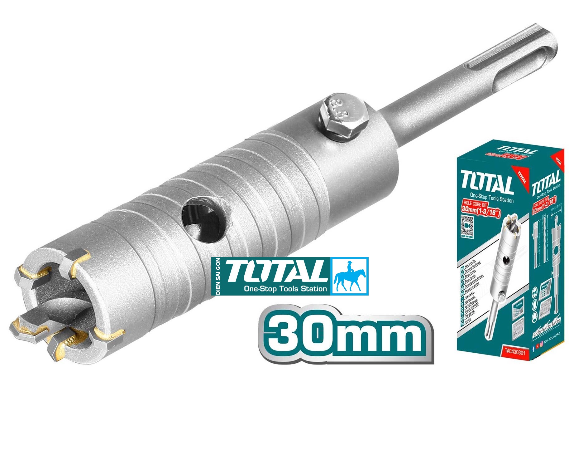 Mũi khoan tường mũi khoét lỗ tường bê tông 100mm 50mm total chính hãng tac431001 ingco hcb1001