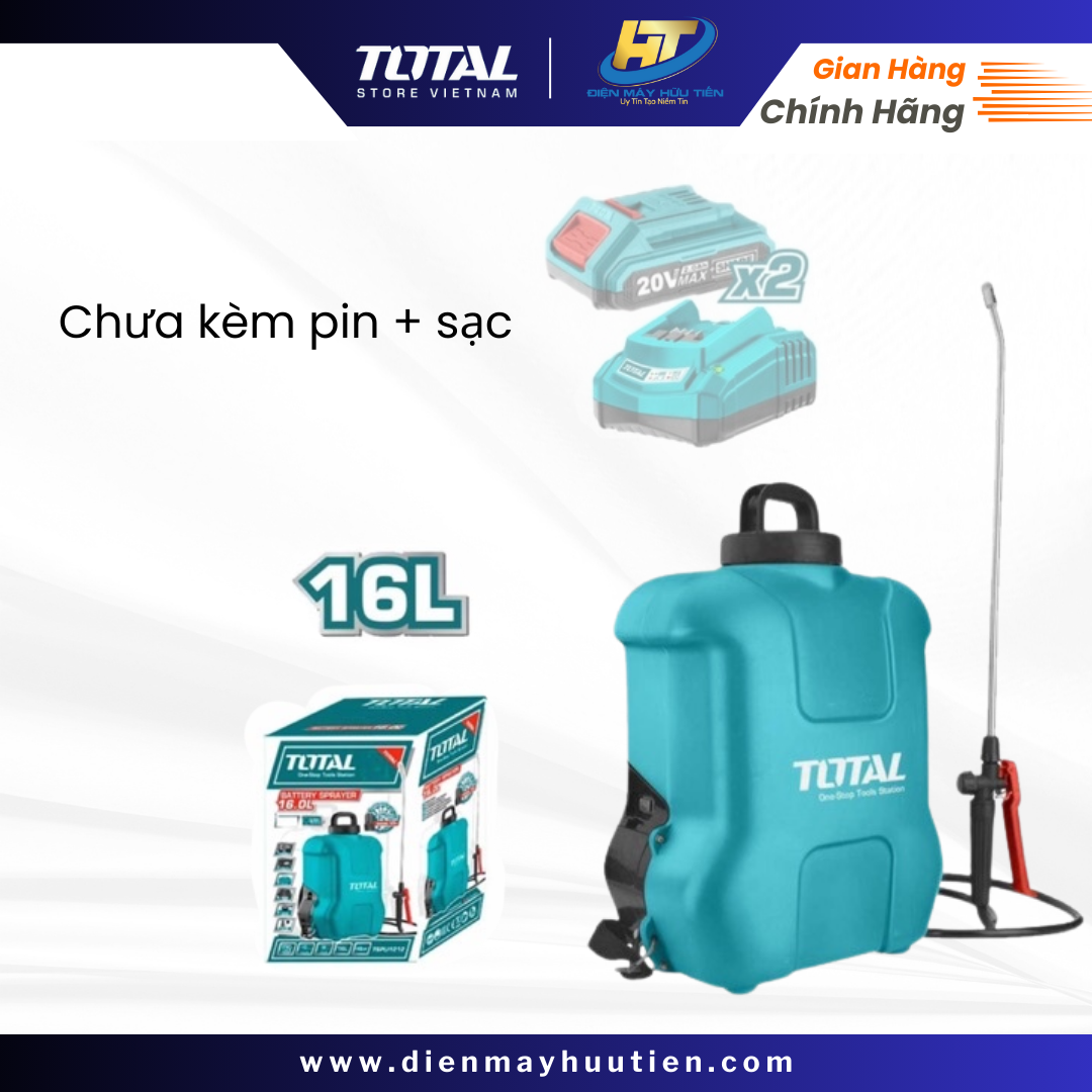 Máy phun thuốc 16L dùng pin Total TSPLI2001