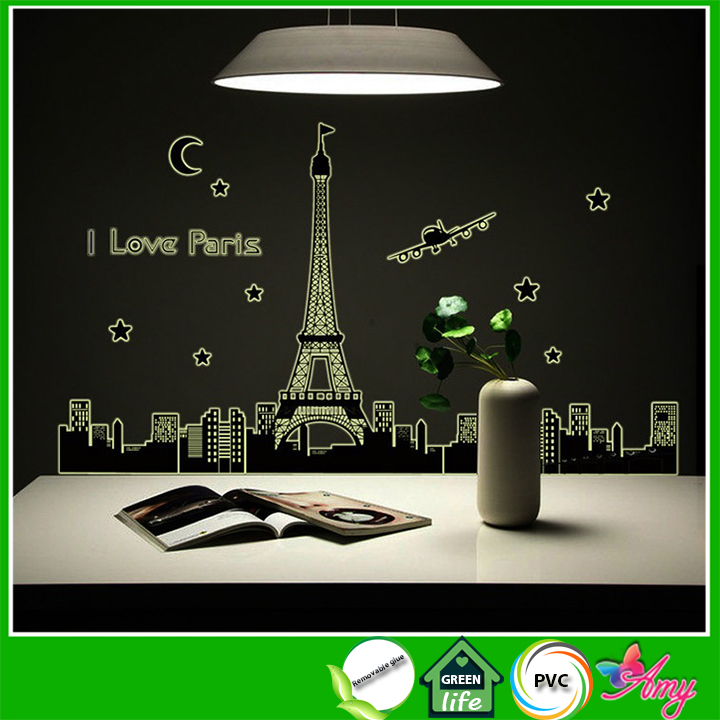 [HCM]Decal dán tường Dạ quang Paris AmyShop DDQ008