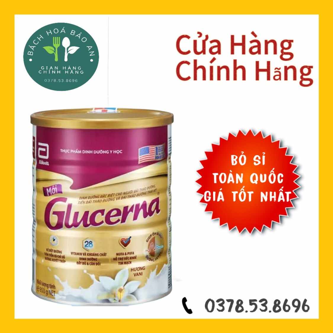 Sữa glucerna cho người  tiểu đường 850g