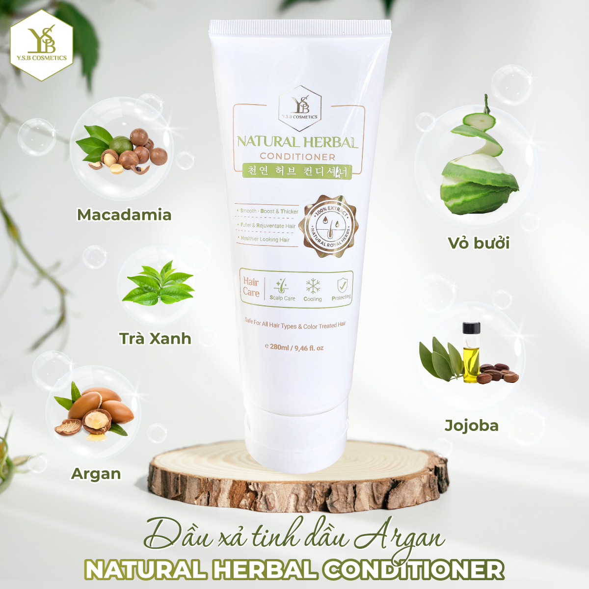 [HCM][YSB Cosmetics] Dầu xả Tinh Dầu Argan NATURAL HERBAL CONDITIONER