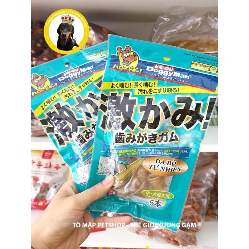 XƯƠNG DA BÒ TỰ NHIÊN SIZE S 5 CÂY SẠCH RĂNG DOGGYMAN CHO CHÓ