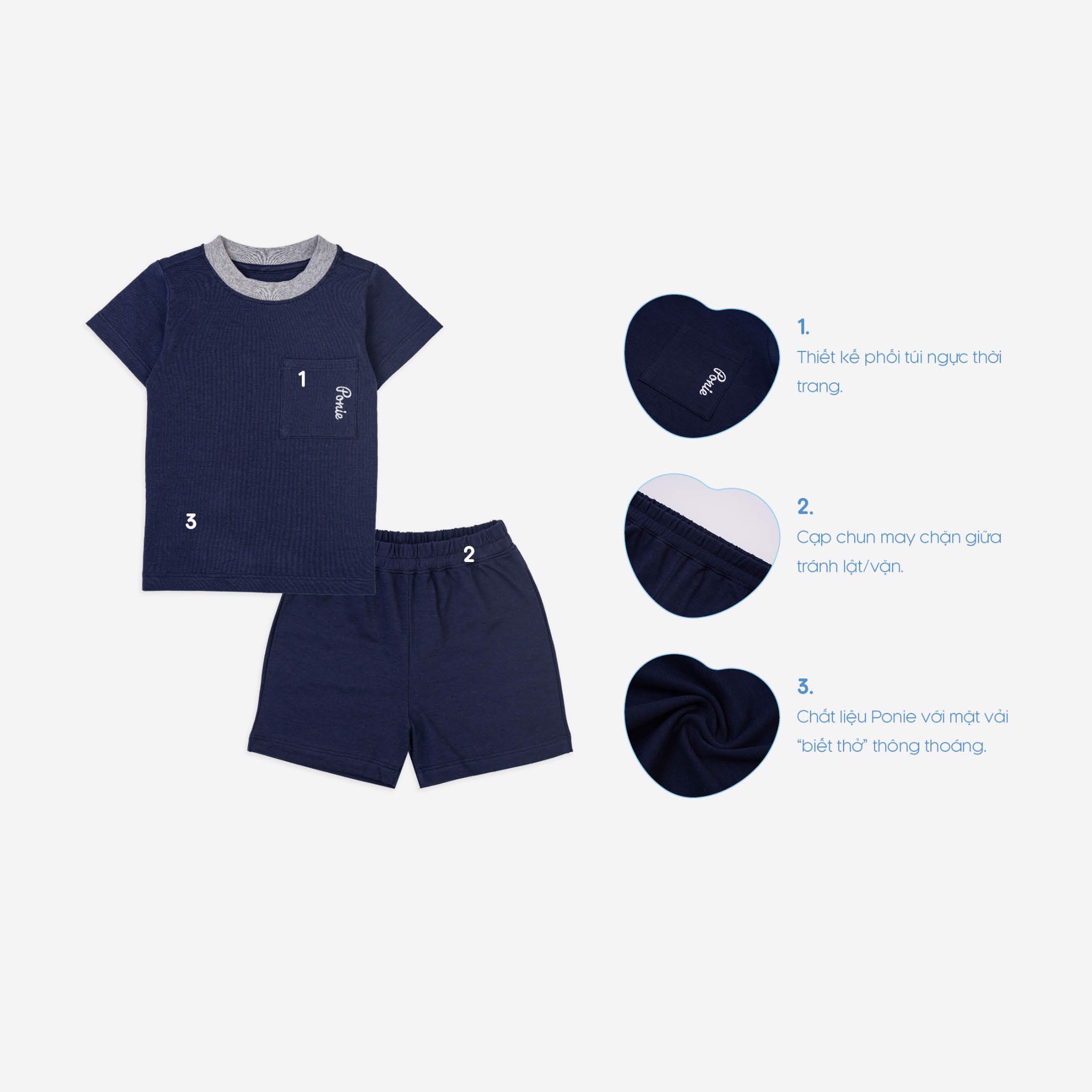 Bộ cộc tay kẻ Polo Bu, Bubaby 6m - 4Y