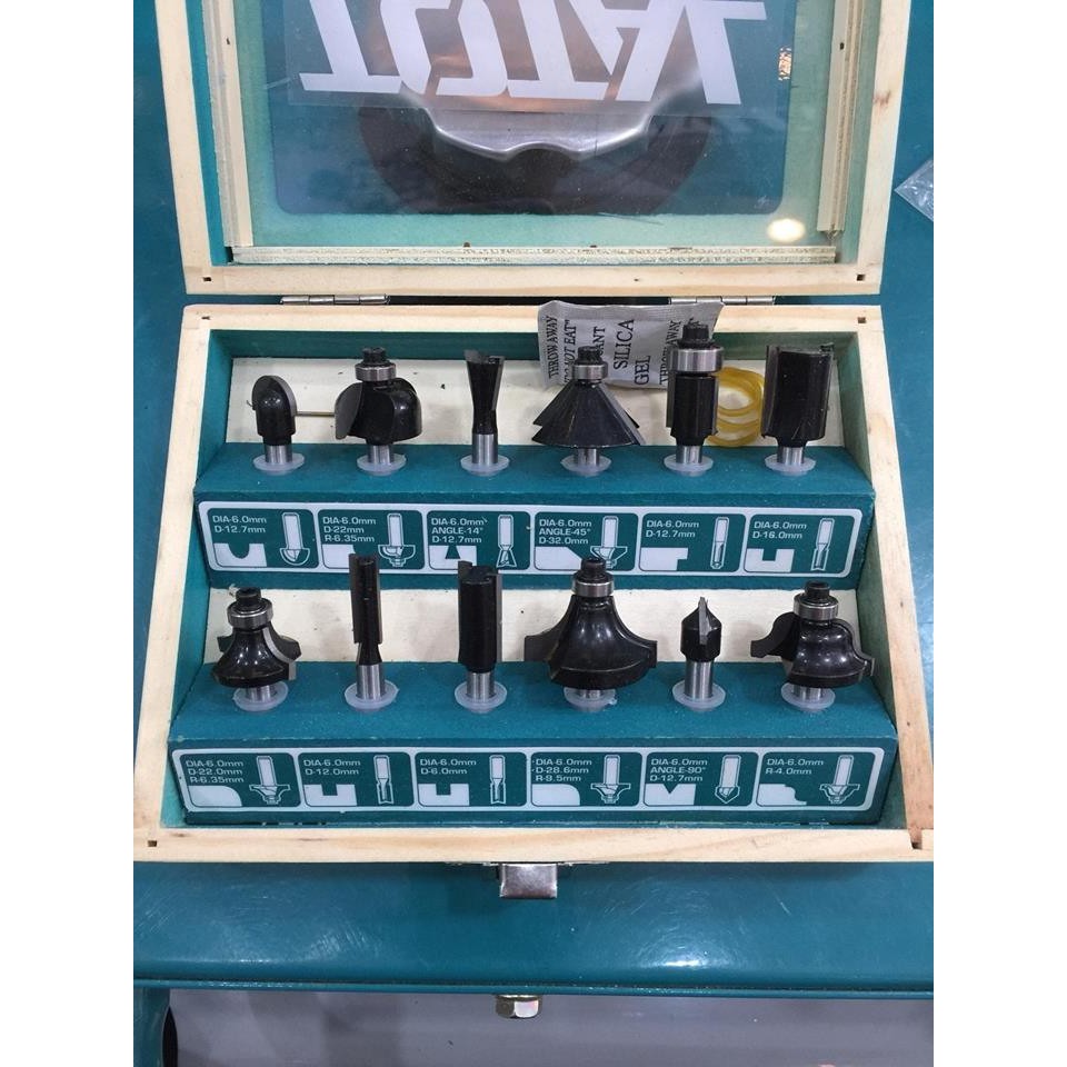 [HCM]BỘ 12 MŨI PHAY GỖ (6.3MM) TACSR0104121