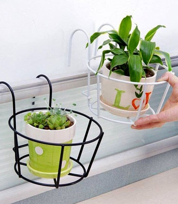 Combo 2 Giá Treo Hoa Ban Công - Giỏ Treo Chậu Hoa Khung Sắt Sơn Bền Đẹp