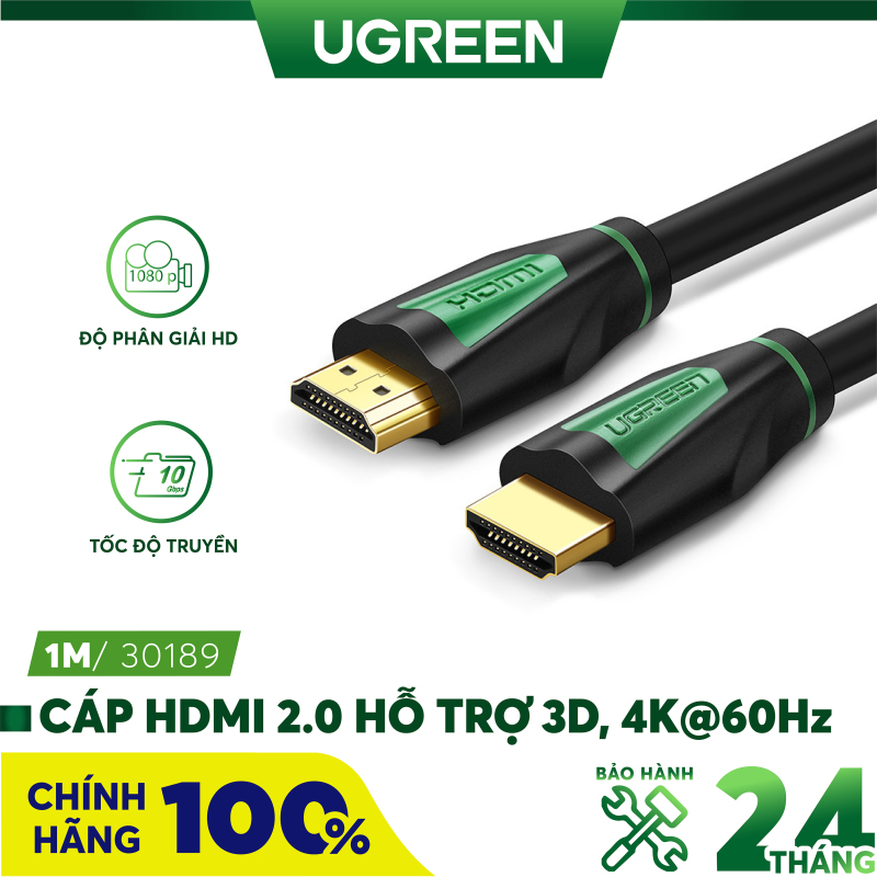 Bảng giá Dây cáp HDMI 2.0 4K/60Hz UGREEN HD116 thuần đồng khử Oxy hóa, dài 0.5m 1m 2m 3m - Tương thích với SmartTV, đầu DVD, Set top box, máy chiếu Phong Vũ