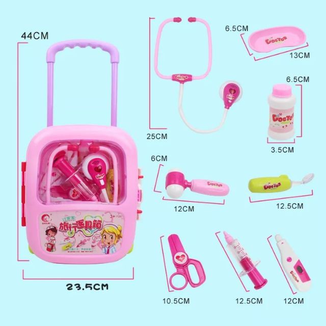 Đồ chơi trẻ em Vali đồ chơi bác sĩ vali đồ chơi trang điểm cho bé chất liệu nhựa ABS an toàn với trẻ- định hướng nghề nghiệp