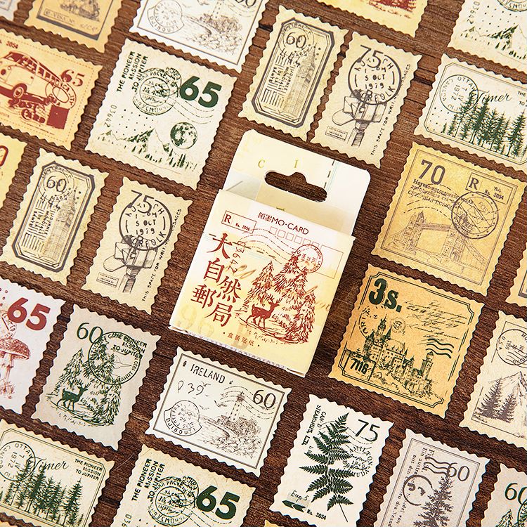 Hộp 45 sticker Stamp Forest trang trí sổ, làm bullet journal