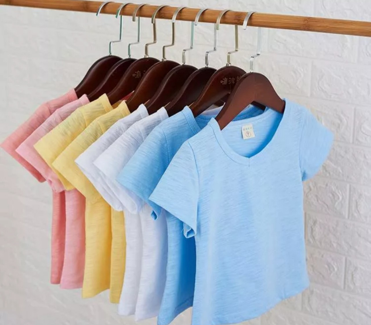 (HCM) áo thun cotton sược cổ tim cho bé gái