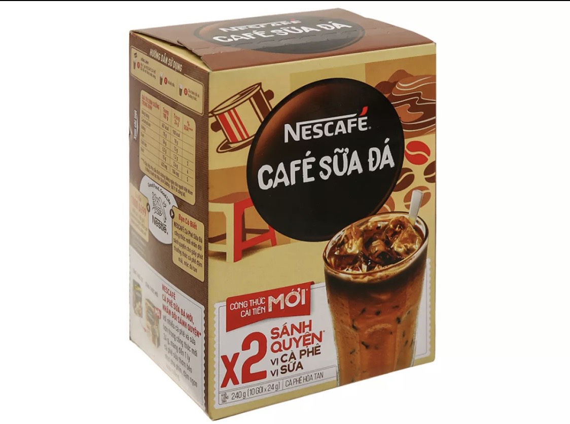 [HCM]Cà phê sữa đá NesCafé 3 in 1 240g (10 gói x 24g)