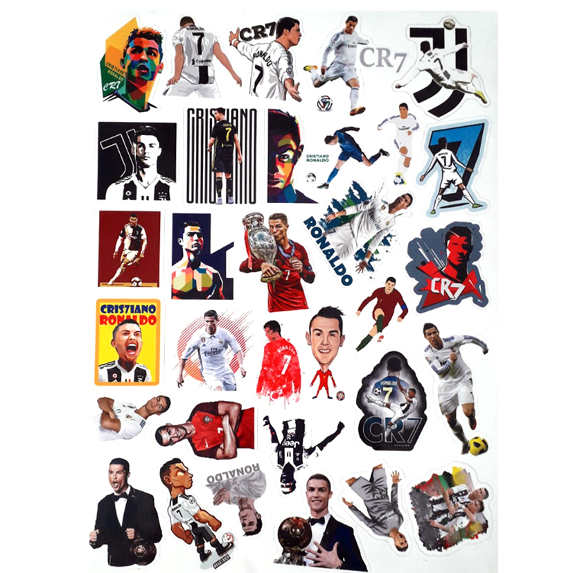 Hình dán -sticker cầu thủ bóng đá Cristiano Ronaldo CR7