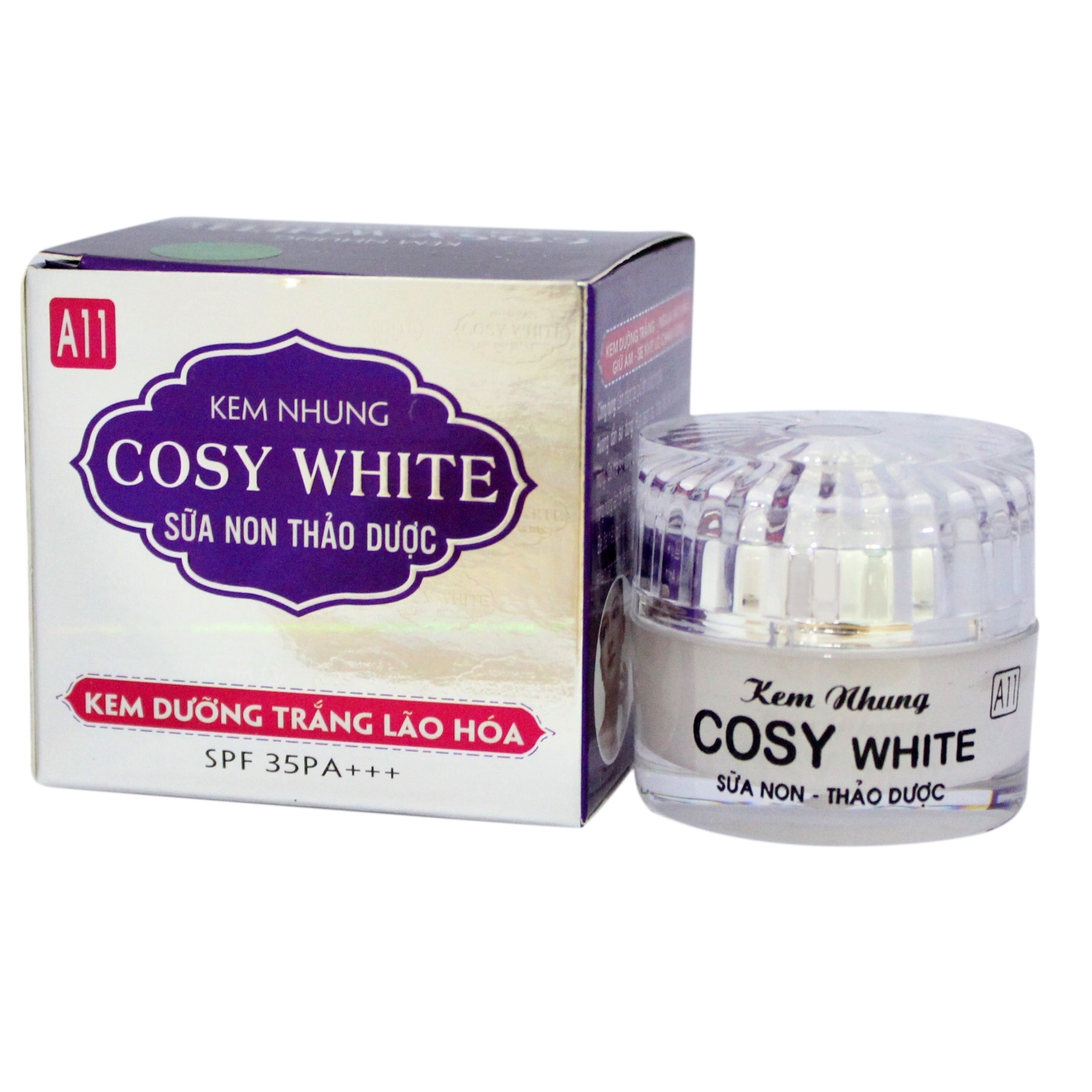[HCM]Kem dưỡng trắng-ngừa lão hóa-giữ ẩm-se khít lỗ chân lông Cosy White sữa non thảo dược A11 18g